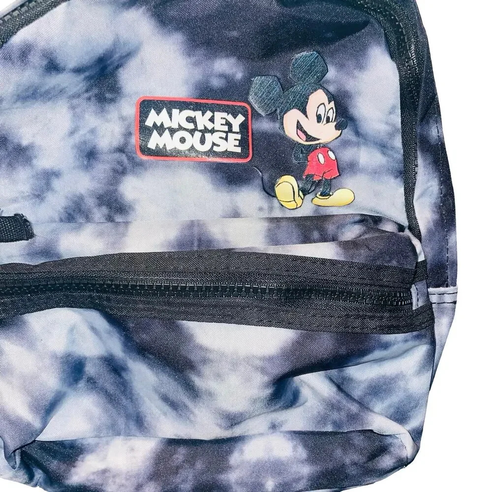 Disney Mickey Mouse Mini Backpack Tie Dye Blue White Plush Ears Small Bag Travel
